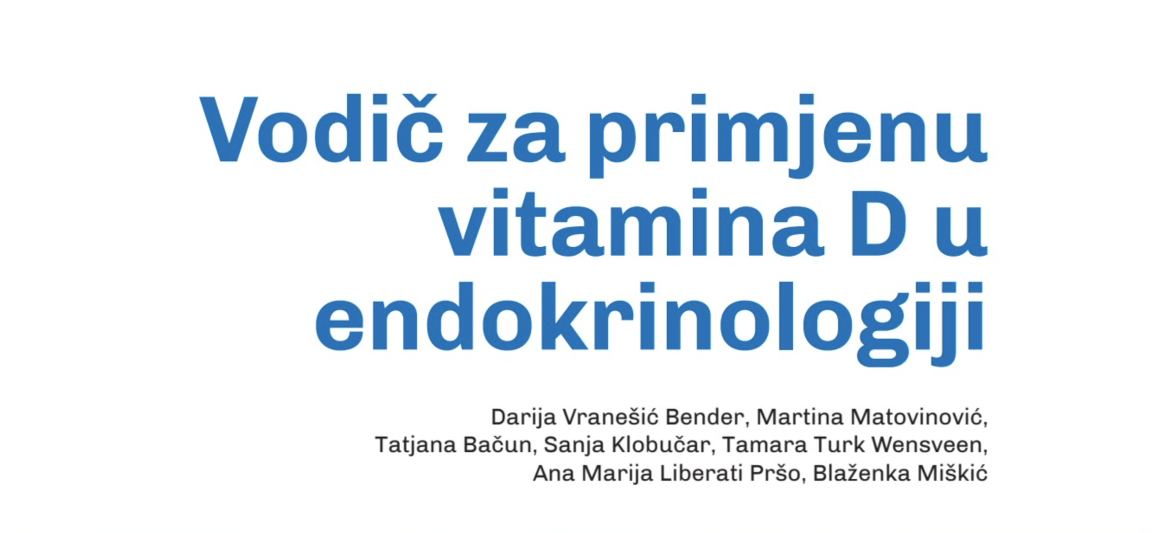 Vodič za primjenu vitamina D u endokrinologiji